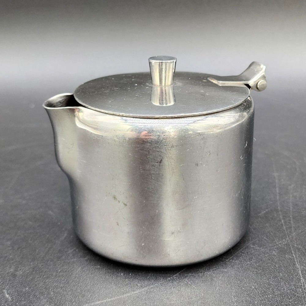 Edward Don 10oz Silver Stainless Steel Creamer Pitcher MCM Japan Diner Retro